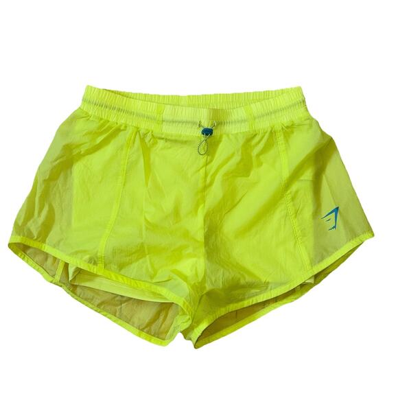 Gymshark Pulse 2 In 1 Neon Yellow Running Shorts Women's Size XS - Picture 1 of 8